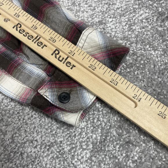 Pendleton Flannel Shirt Womens Large Button Up Plaid Outdoors Fall White Gray - Picture 10 of 10